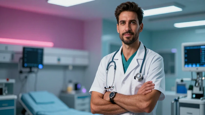 Profesional médico español en hospital moderno