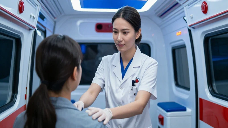 Asistente médico atractivo ayuda a un paciente
