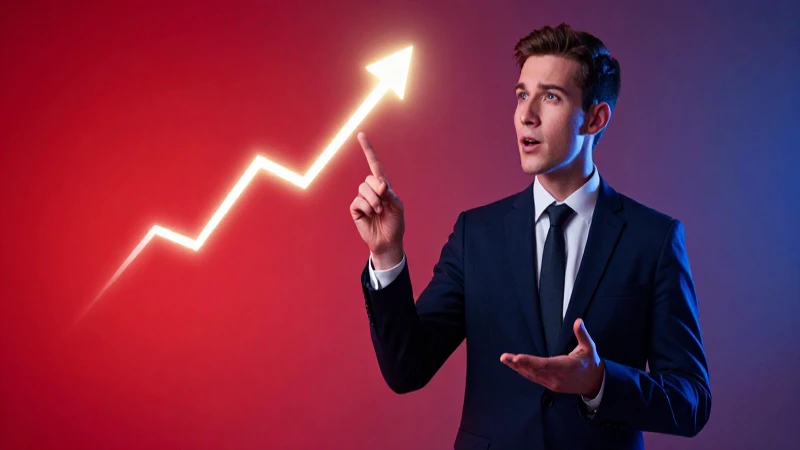 Profesional de ventas con gráfico de éxito