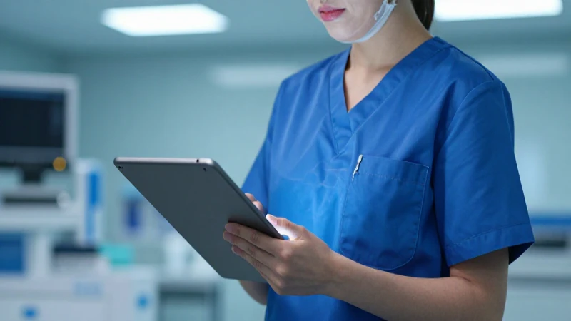 Enfermera profesional y moderna con tablet