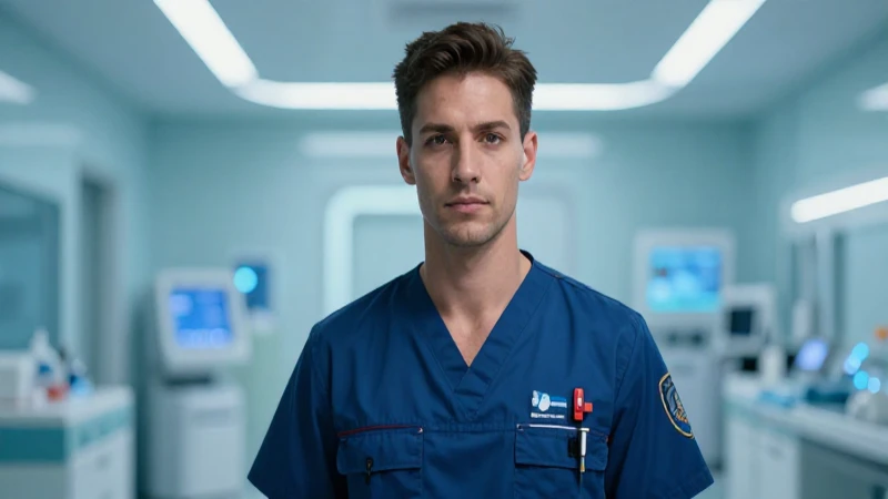 Paramédico profesional en uniforme moderno con alto impacto visual
