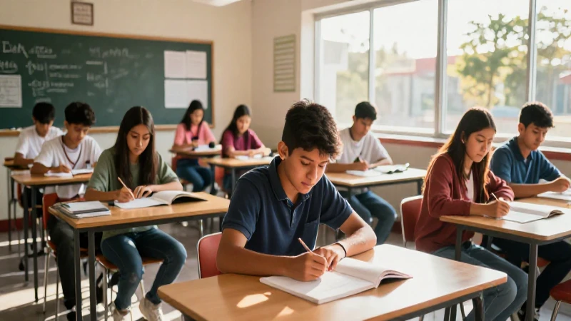 Taller vibrante de jóvenes estudiantes mexicanos