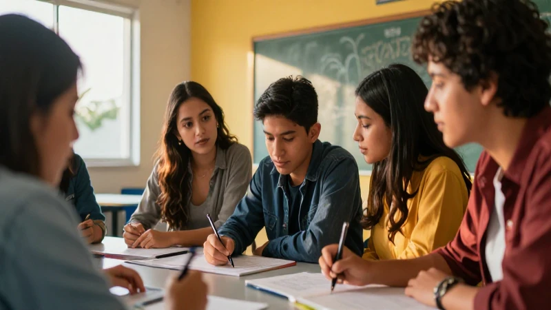 Estudiantes mexicanos creativos en un entorno moderno