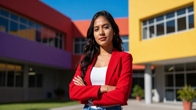 Retrato dinámico de estudiante mexicano moderno