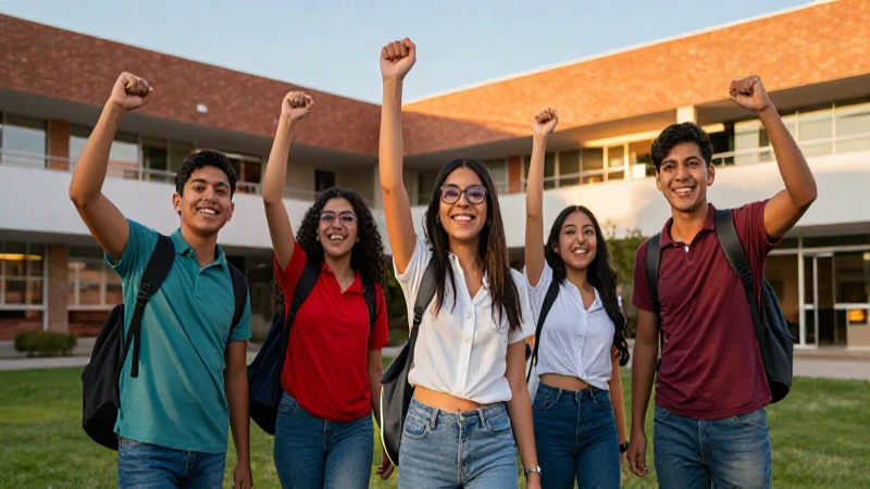 Estudiantes celebran logros en un campus mexicano