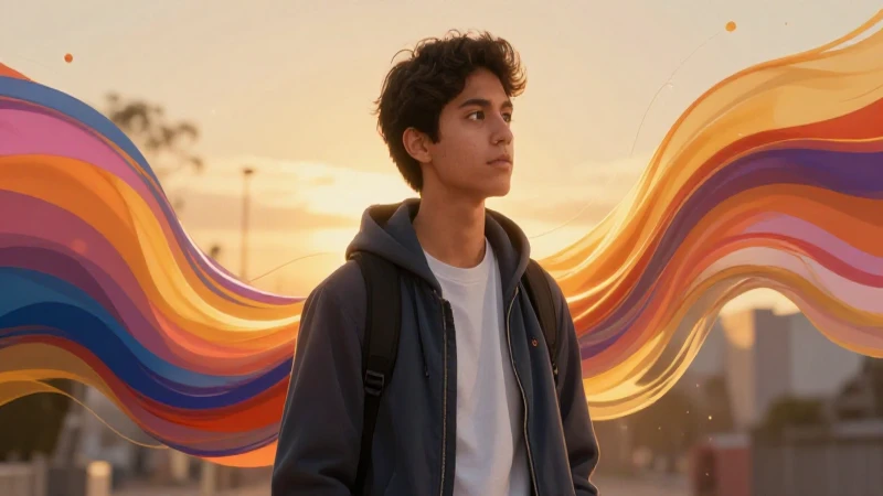Estudiante mexicano vibrante con iluminación cinematográfica