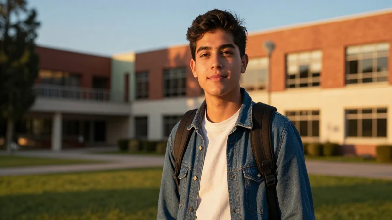 Estudiante mexicano profesional en campus