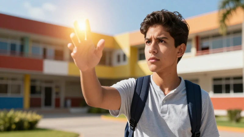 Estudiante mexicano busca éxito en un campus moderno