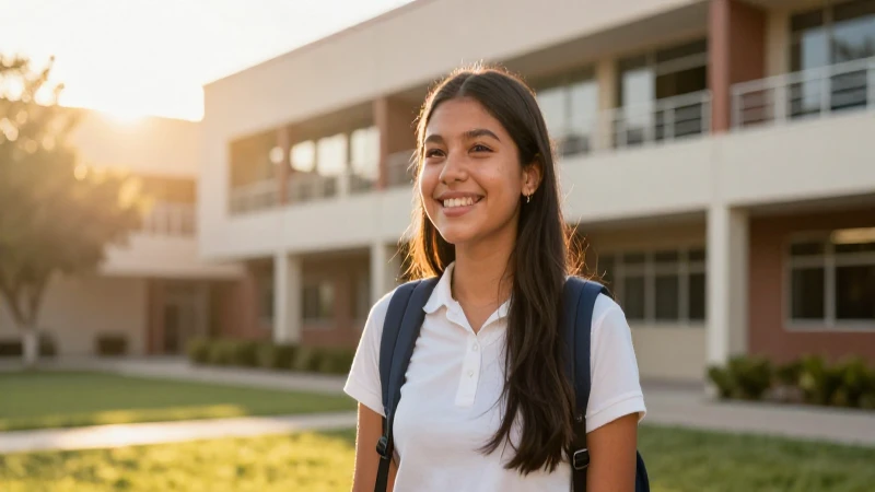 Estudiante mexicano brillante triunfa con luz dorada