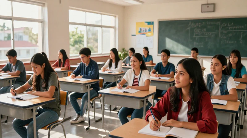 Estudiantes mexicanos buscan el éxito en un aula moderna