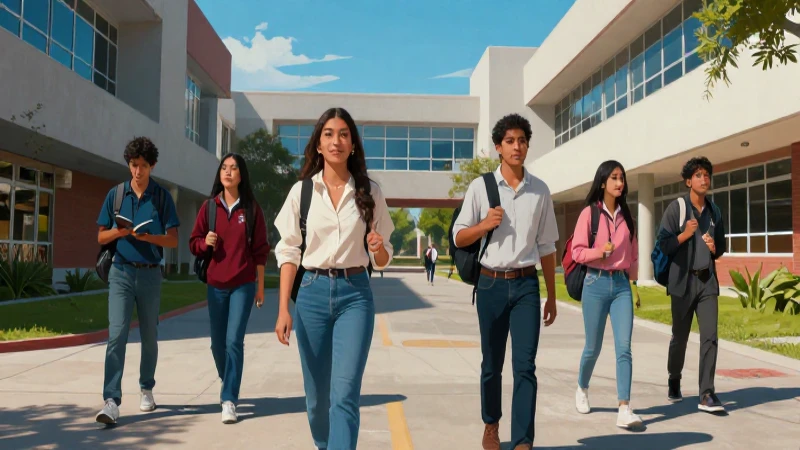 Estudiantes mexicanos y universidad vibrante en arte digital