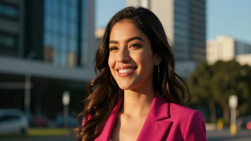 Joven mexicana sonríe con luz cinematográfica