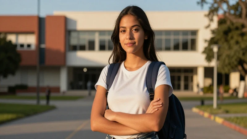 Retrato dinámico de estudiante mexicano universitario