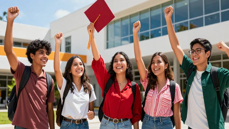 Estudiantes mexicanos celebran logros con gran alegría