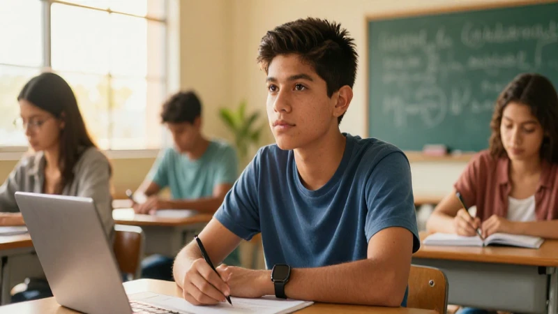 Estudiante mexicano ilumina aula académica