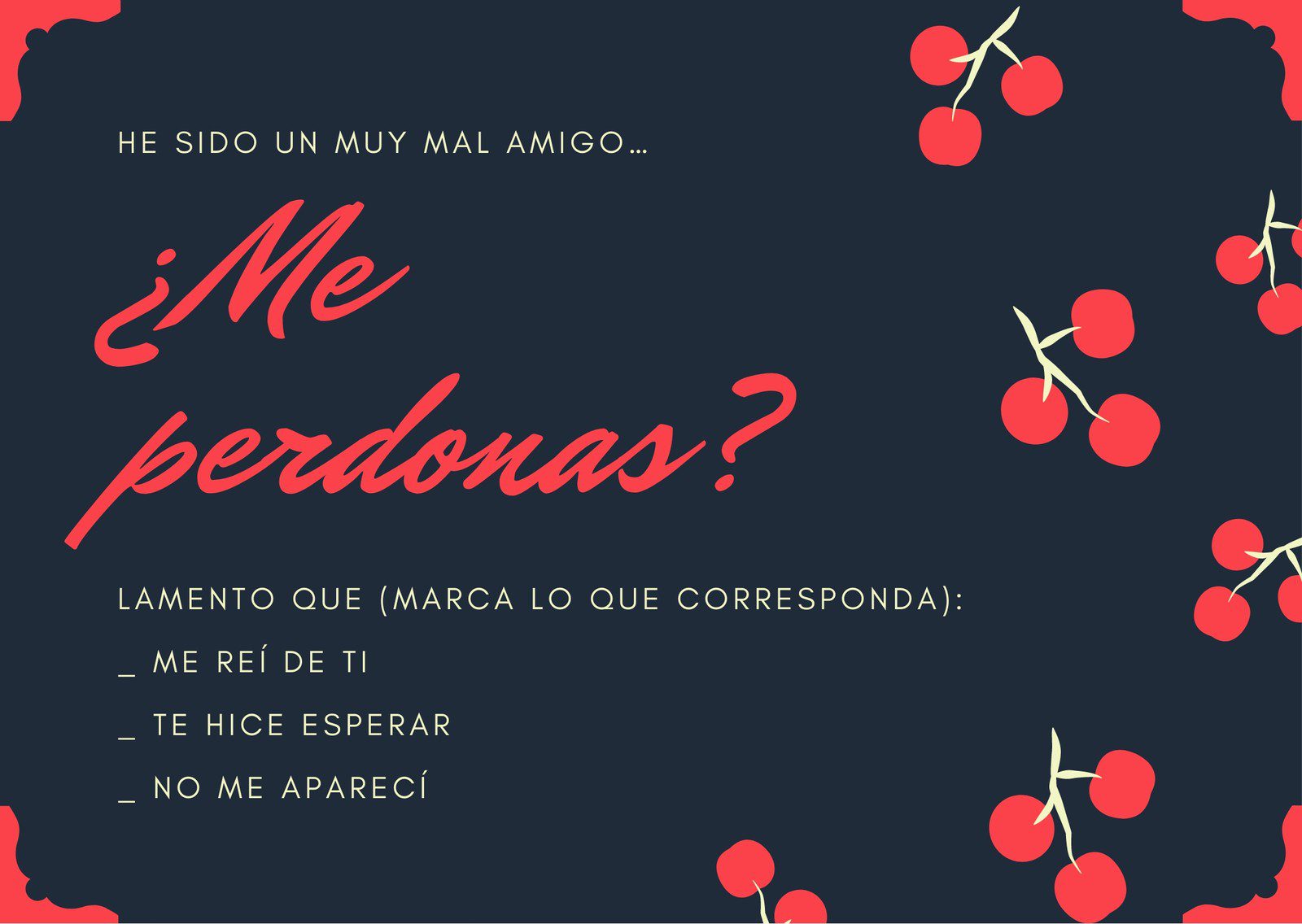 Tarjetas de disculpas para todas las ocasiones disponibles aquí