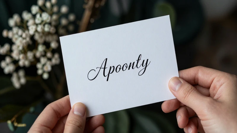 Mano con tarjeta de disculpa elegante