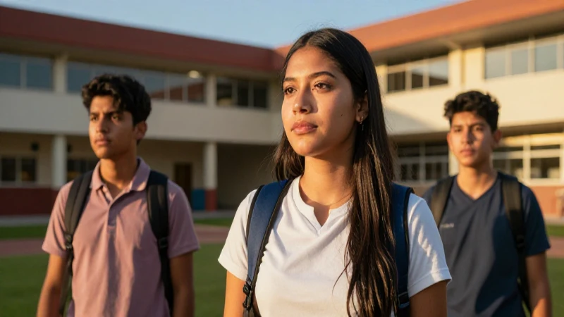Estudiante mexicano mira confiado su futuro brillante