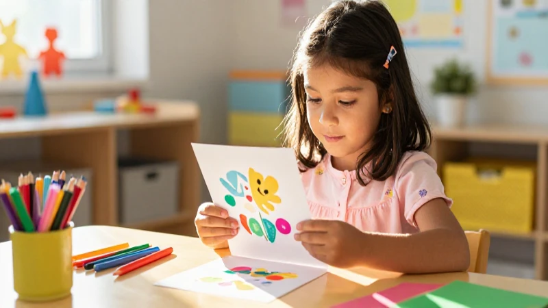 Materiales para tarjetas de regalo de preescolar