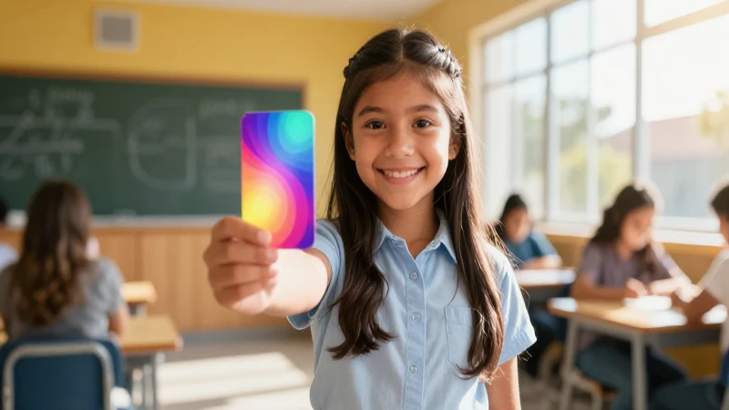 Niña mexicana feliz con oportunidad en escuela