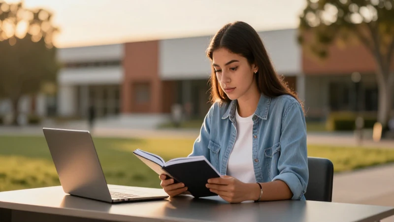 Estudiante mexicano estudiando en ambiente cinemático