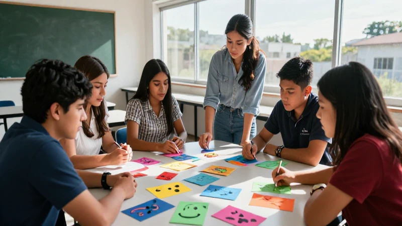 Estudiantes mexicanos crean arte en clase