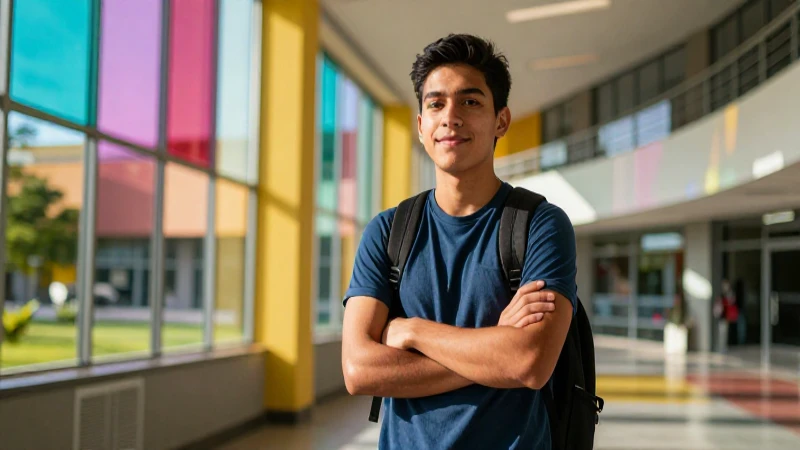 Retrato cinematográfico de estudiante mexicano universitario