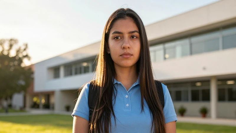 Joven mexicana exitosa en moderno campus
