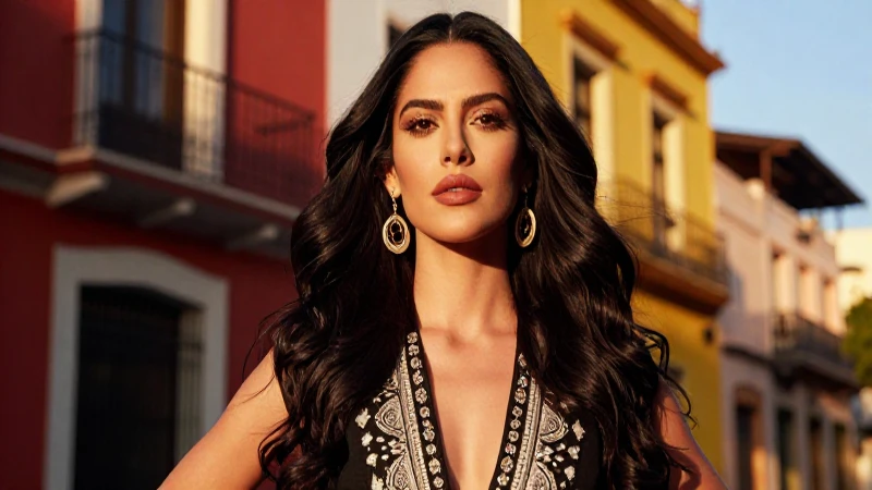 Fotografía de contraste alta de una mujer mexicana radiante