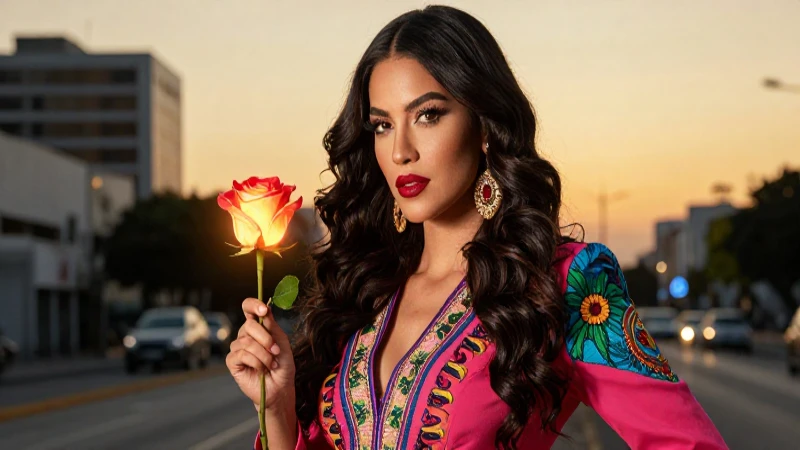 Retrato cinemático de mujer mexicana segura