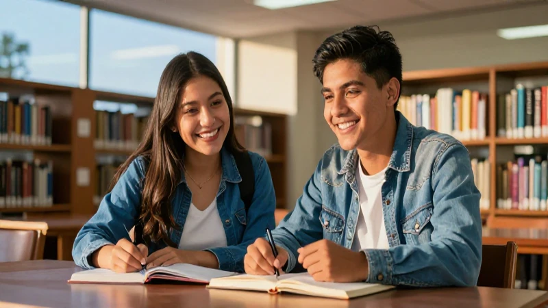 Estudiantes mexicanos estudian en una biblioteca moderna