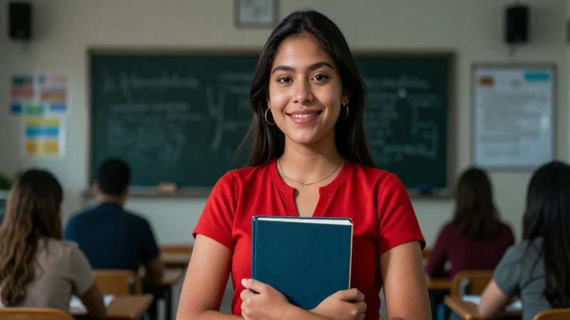 Joven estudiante mexicano en entorno profesional