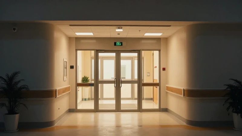 Fotografía arquitectónica de hospital, luz cálida
