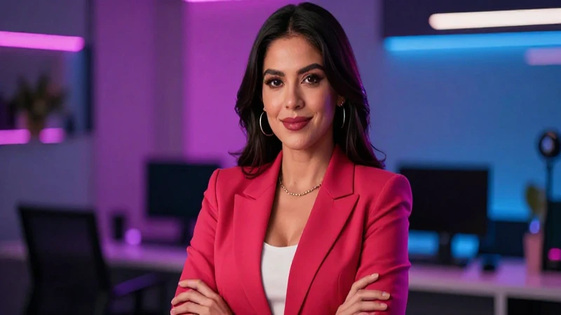 Mujer mexicana atractiva y profesional con colores vibrantes