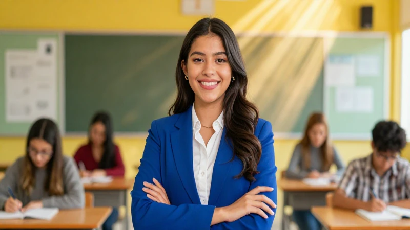 Cuánto tiempo se tarda en cobrar una suplencia en España 24 Profesional joven mexicana sonríe en un aula moderna