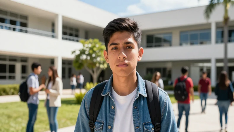 Estudiante mexicano busca oportunidad en campus moderno