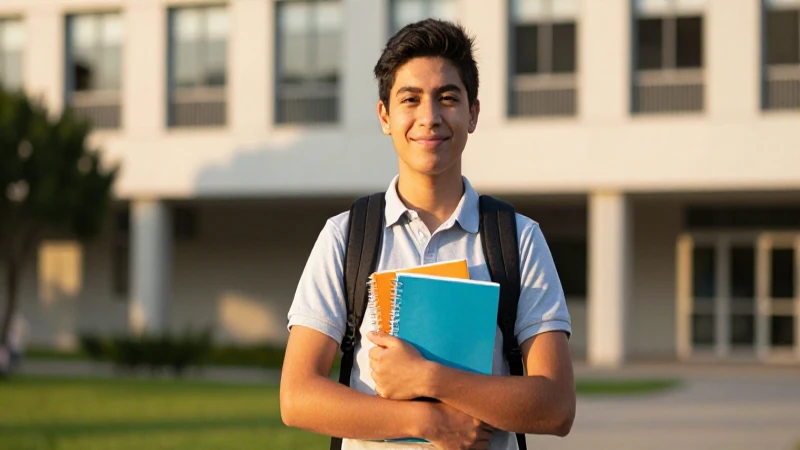 Joven estudiante mexicano en universidad