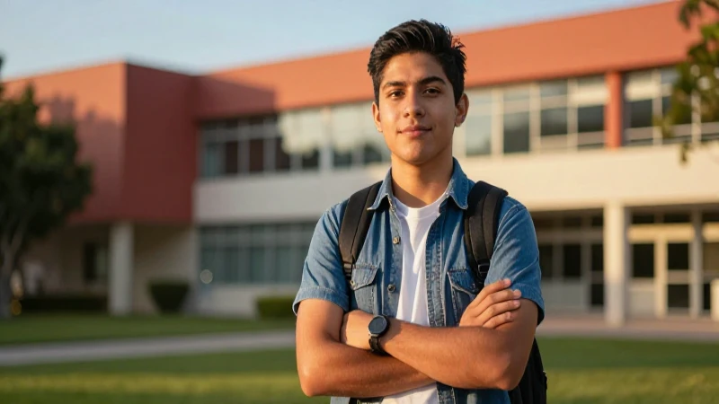Estudiante mexicano estudia con estilo cinemático