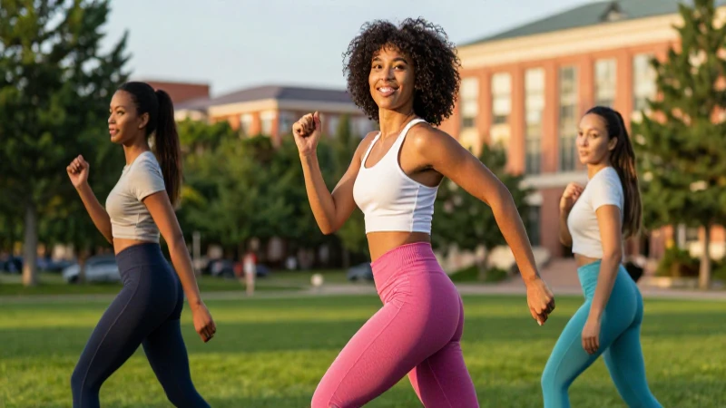 Joven atleta en campus con luz dorada