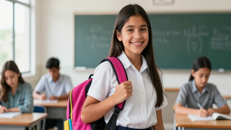 Estudiante mexicano sonriente en clase