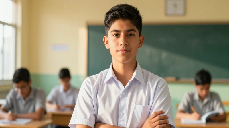 Estudiante mexicano bajo luz dorada brillante