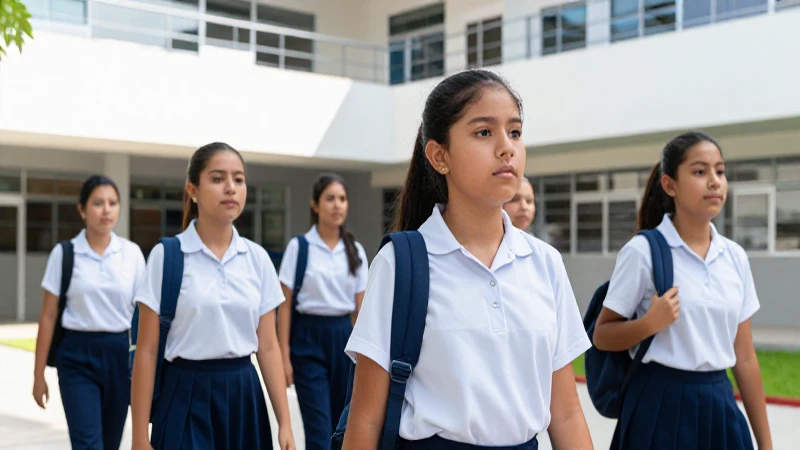 Estudiantes mexicanos con uniforme escolar moderno