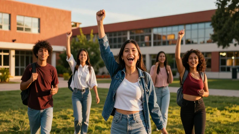 Estudiante mexicano exitoso en campus vibrante