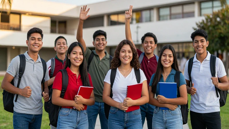 Éxito universitario mexicano bajo luz dorada