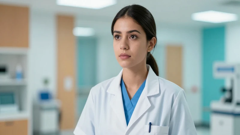 Joven médica mexicana en hospital moderno y profesional