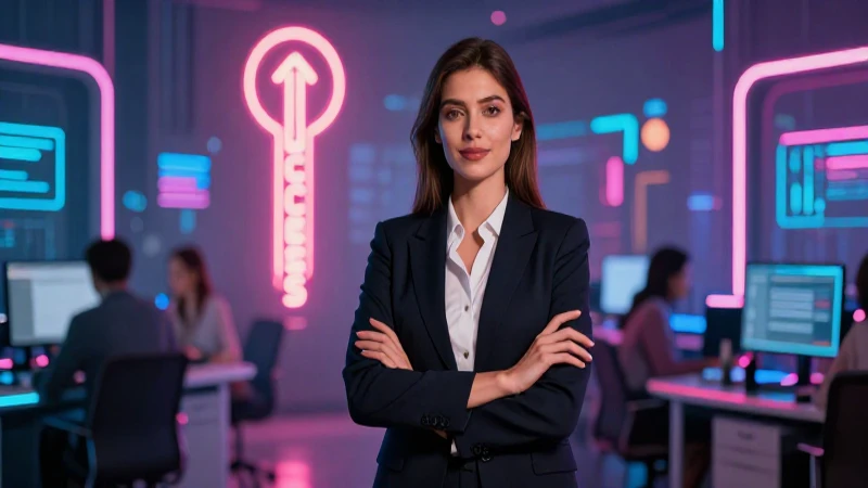 Promotora dinámica: éxito con estilo futurista