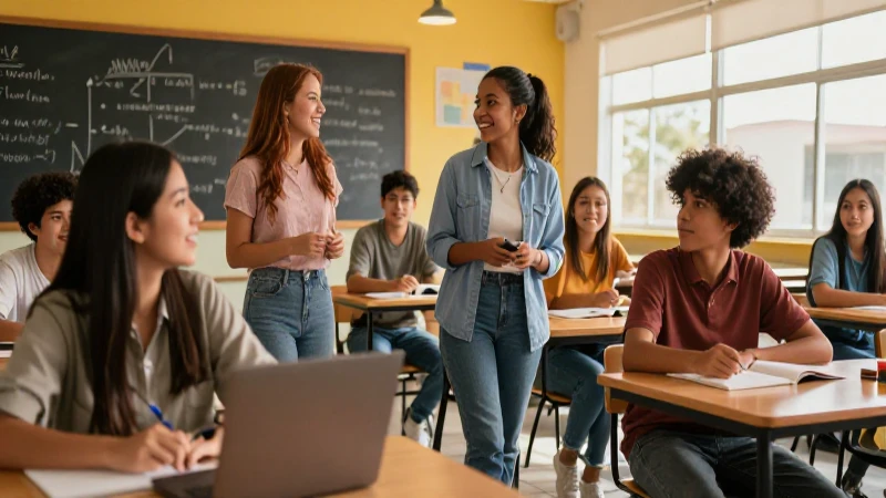 Estudiantes mexicanos aprendiendo en aula vibrante