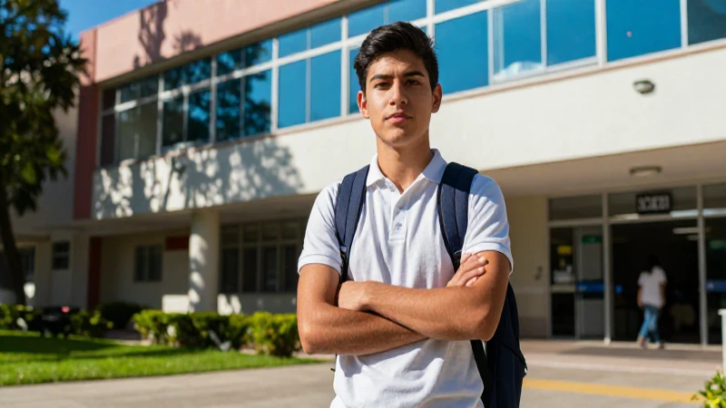 Dónde puedo encontrar información sobre becas para jóvenes 4 Joven mexicano en campus con luz cinematográfica