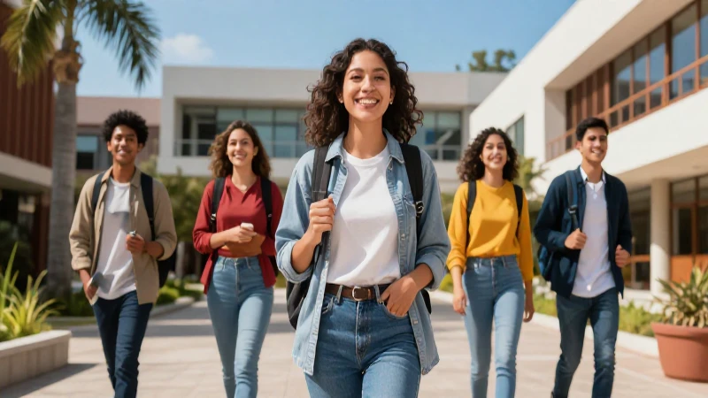 Joven estudiante mexicano vibrante en campus