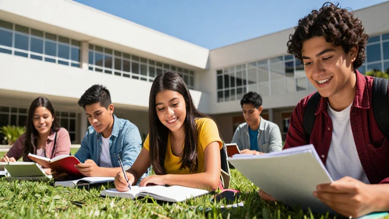 Joven mexicano estudia feliz en campus